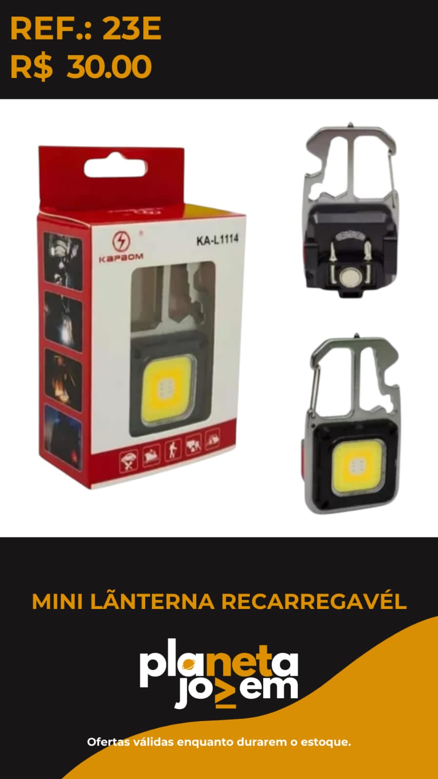 Mini Lanterna Recarregavel